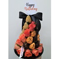 Black, Orange & Gold Chocolate Strawberry Rose Tower